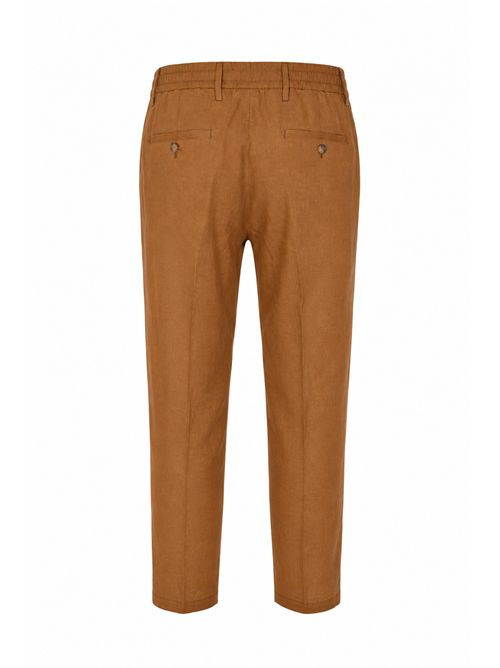 Pantalone effetto lino Cacao DANIELE ALESSANDRINI | DUPL0002 LI00092009